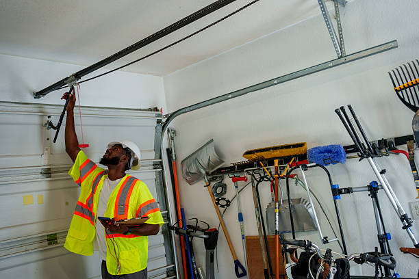 Professional Garage Door Panel Replacement technician working in Fayetteville, NC